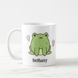 Cute Frog med hjärtklappning Kaffemugg
