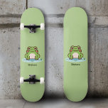 Cute Frog Mini Skateboard Bräda 18,5 Cm<br><div class="desc">En skateboard med en illustration av en söt groda på dammen och anpassadet nedan: en perfekt gåva till ett barn! Du kan också använda dem för dekoration hemma eller för att ha roligt under dina skrivbordssessioner!</div>