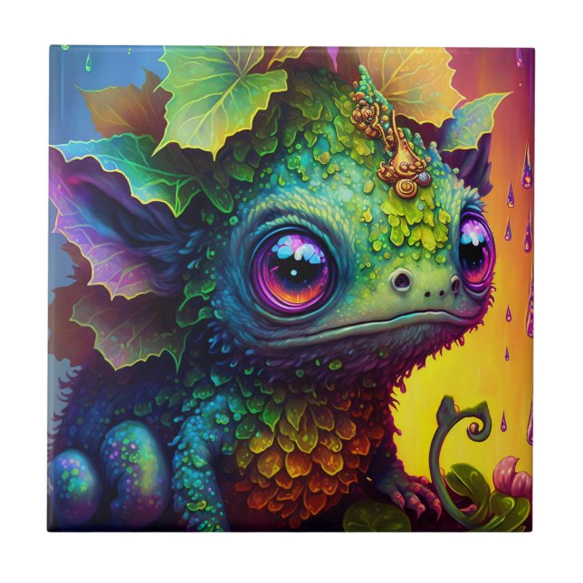 Cute Frog Monster Fantasy Art Kakelplatta (Framsidan)