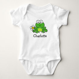 Cute Frog och Flower Baby-kostymer T Shirt