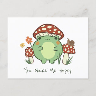 Cute Frog och Mushroom Du gör mig till gisslan Vykort