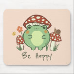 Cute Frog och svampar får Hoppy Mousepad Musmatta<br><div class="desc">Den här söta munsslangen har en handdragen kawaii stil-tecknad groda med svamphatt, tillsammans med andra svampar, snigel, blomma, fjäril och gräs. Ett färg-schema med rött, kalk, grönt, brun, orange, gult och persika är perfekt för antingen Indie eller Cottage Core Aesthetic älskare. Textläsare, "Be Hoppy" - Lämna som det är eller...</div>