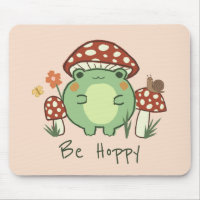 Cute Frog och svampar får Hoppy Mousepad