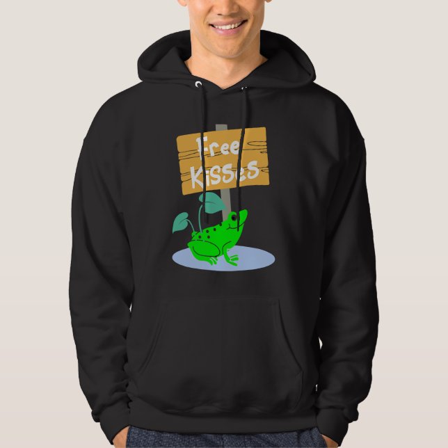 Cute Frog Offering Free Kisses Hoodie (Framsida)