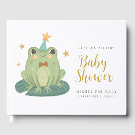 Cute Frog Önskemål för baby BabyShower Guest Bok