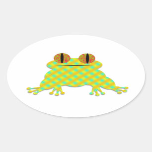 Cute Frog Ovalt Klistermärke