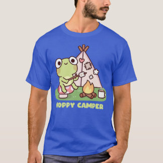 Cute Frog på Campfire Hoppy Camper Pun T Shirt