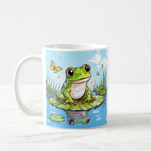 Cute Frog på en Lily Pad Cute-Personlig Kaffemugg