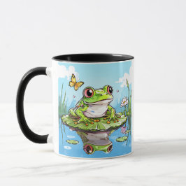 Cute Frog på en Lily Pad Cute-Personlig Mugg