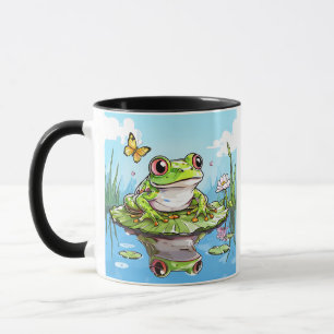 Cute Frog på en Lily Pad Cute-Personlig Mugg