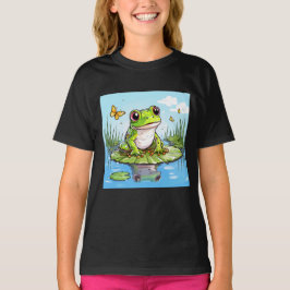 Cute Frog på en Lily Pad T Shirt
