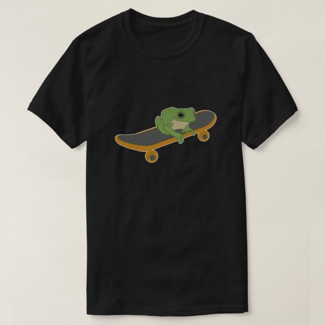 Cute Frog på skateboard T Shirt (Design framsida)