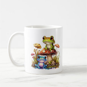 Cute Frog på Toadstools Coffee Tea Kaffemugg