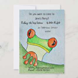 Cute Frog Party Inbjudan