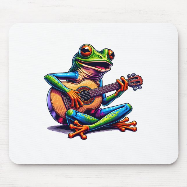 Cute Frog Playing A Guitar Dont Worry Be Hoppy _1  Musmatta (Framsidan)