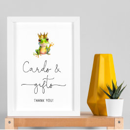 Cute Frog Prince Baby Shower Cards and Gifts Poster