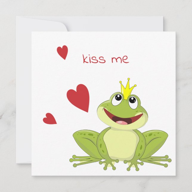 Cute Frog Prince Kiss Me Julkort (Framsida)
