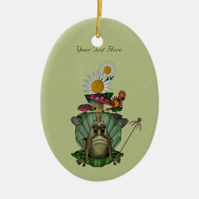 Cute Frog Princess Anpassade Ornament (Framsidan)