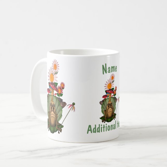 Cute Frog Princess på tre Personliger Kaffemugg (Framsida vänster)