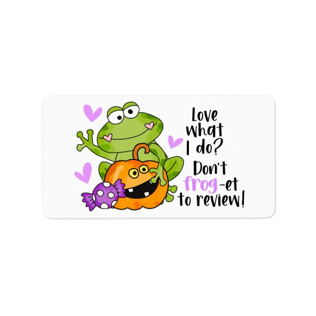 Cute Frog Pun Halloween Small Business Adressetikett (Framsidan)