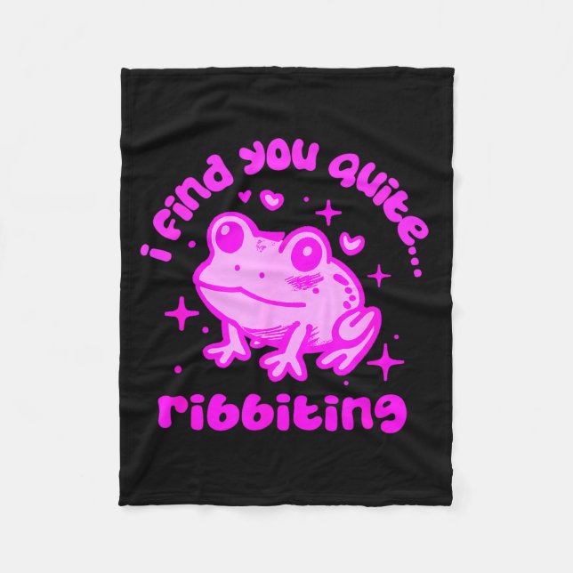 Cute Frog Pun Ribbiting Frog Lovers Quote Design  Fleecefilt (Framsidan)