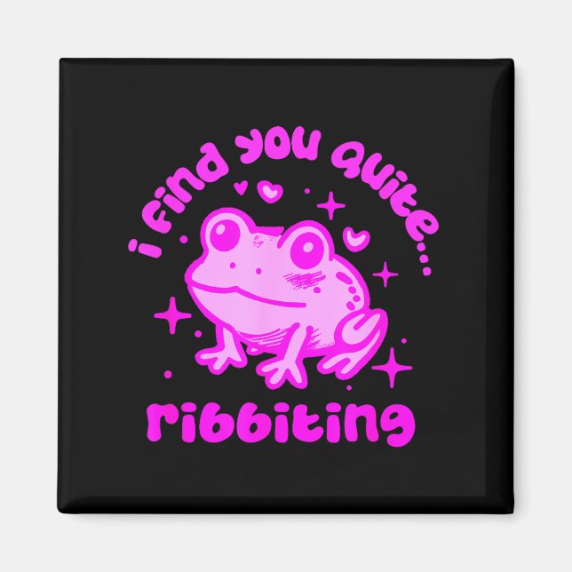Cute Frog Pun Ribbiting Frog Lovers Quote Design  Magnet (Framsidan)