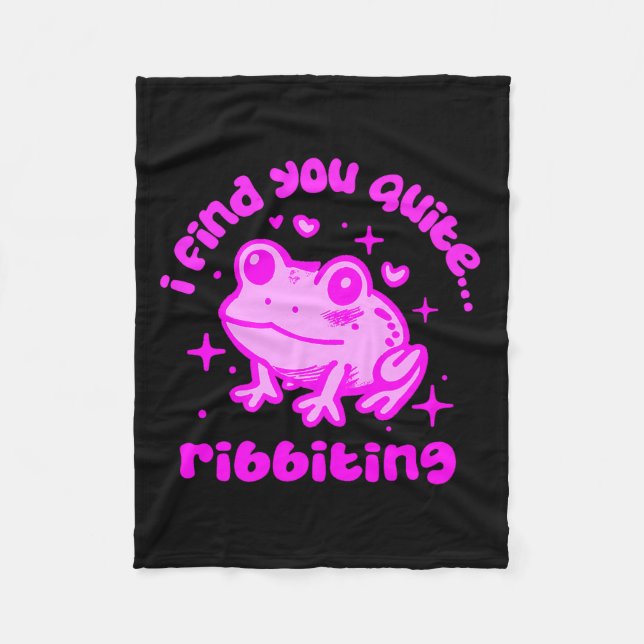 Cute Frog Pun Ribbiting Frog Lovers Quote Design P Fleecefilt (Framsidan)