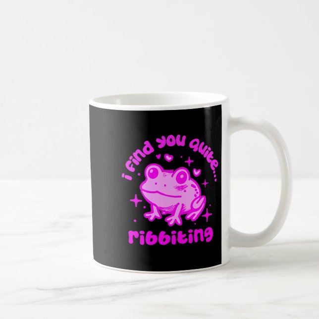 Cute Frog Pun Ribbiting Frog Lovers Quote Design P Kaffemugg (Höger)