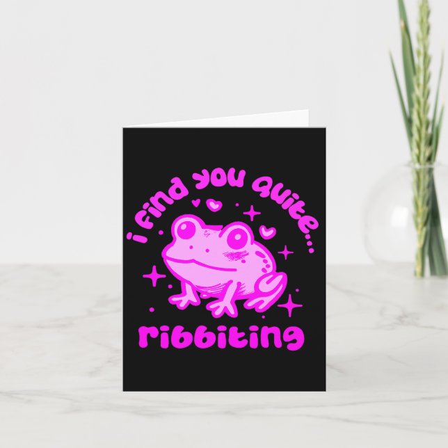 Cute Frog Pun Ribbiting Frog Lovers Quote Design P Kort (Framsida)