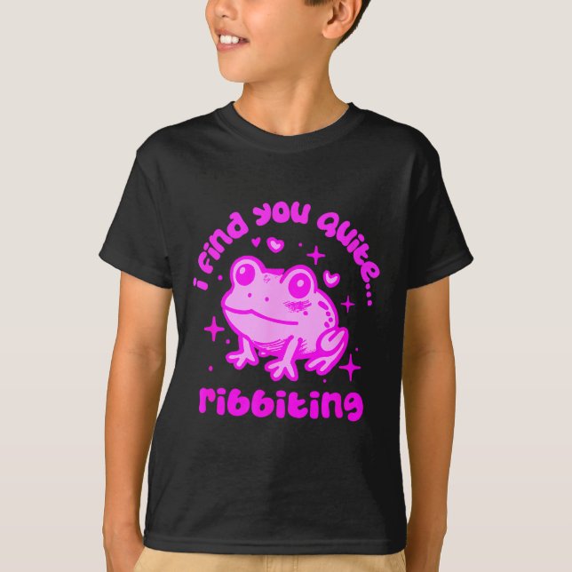 Cute Frog Pun Ribbiting Frog Lovers Quote Design  T Shirt (Framsida)