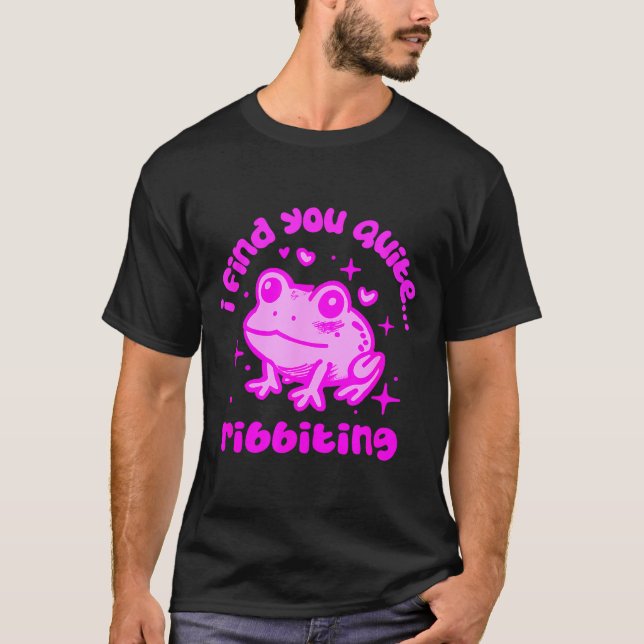 Cute Frog Pun Ribbiting Frog Lovers Quote Design  T Shirt (Framsida)