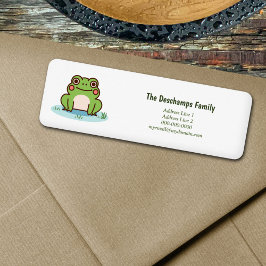 Cute Frog Return-adressetikett Returadress Etikett