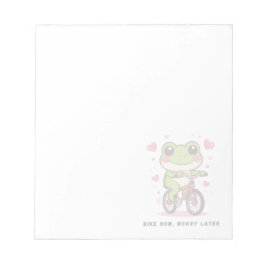 Cute Frog Riding Bicycle | Funny Frog Lover Gift Anteckningsblock
