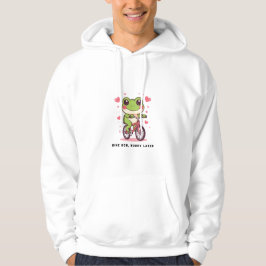 Cute Frog Riding Bicycle | Funny Frog Lover Gift Hoodie
