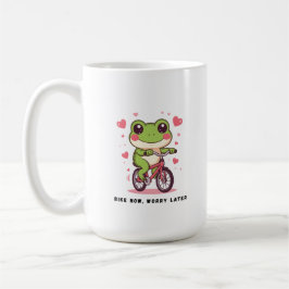 Cute Frog Riding Bicycle | Funny Frog Lover Gift Kaffemugg