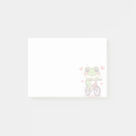 Cute Frog Riding Bicycle | Funny Frog Lover Gift Post-it Block