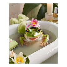 Cute Frog, Roligt Bathroom Art, Gift Idea