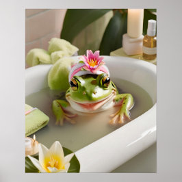 Cute Frog, Roligt Bathroom Art, Gift Idea Poster