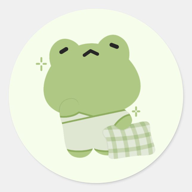 Cute Frog Runt Klistermärke (Framsida)