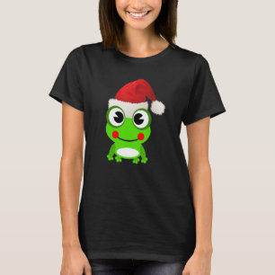 Cute Frog Santa Hat Pet i julklapp Manar Kvinnor T Shirt