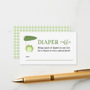 Cute Frog Shower Diaper Raffle Biljett Tilläggskort