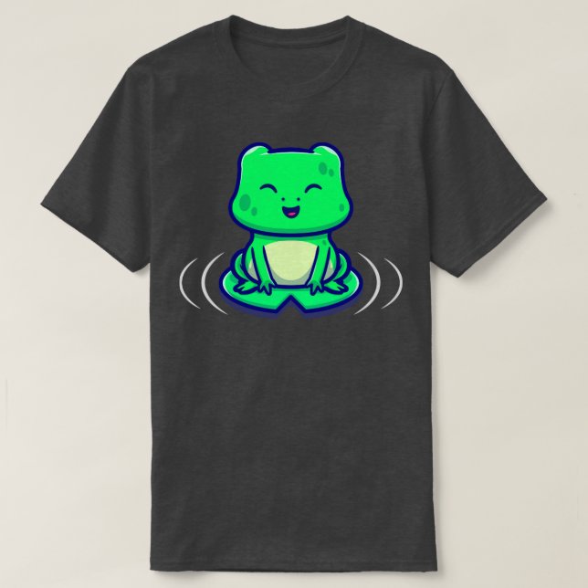 Cute Frog Sitta på Löv T Shirt (Design framsida)