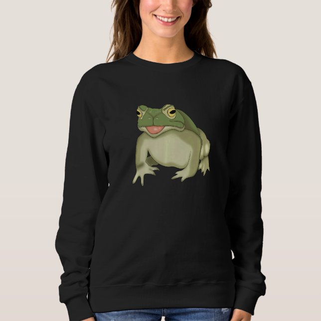 Cute Frog Sitting Amphibian for Kids Green Frog T Shirt (Framsida)