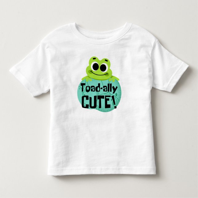 Cute Frog Småbarn T-Shirt, handstyrd T Shirt (Framsida)