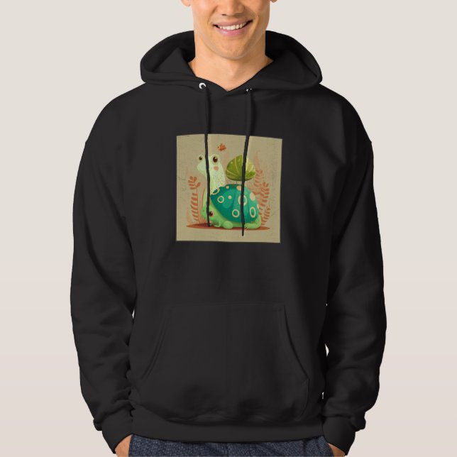 Cute Frog Snail Illustration Shell Friends Women K Hoodie (Framsida)