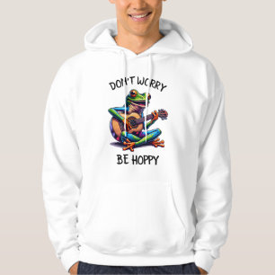 Cute Frog som spelar en gitar Oroa dig inte, var Hoodie