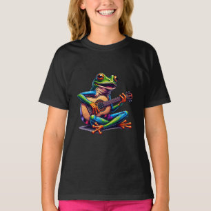 Cute Frog som spelar en gitar T Shirt