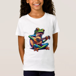 Cute Frog som spelar en gitar T Shirt