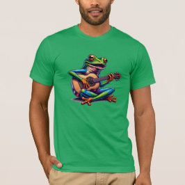 Cute Frog som spelar en gitar T Shirt
