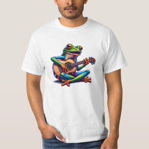 Cute Frog som spelar en gitar T Shirt
